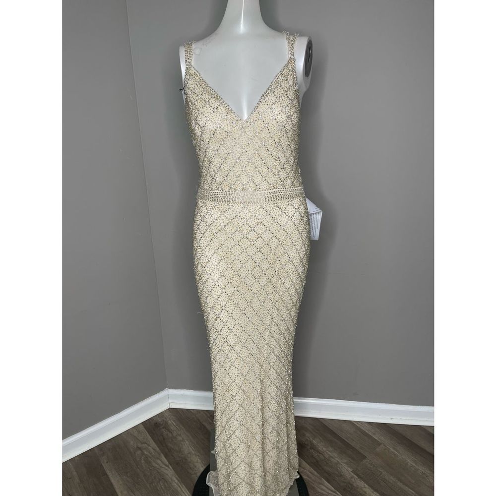 Mac Duggal Lattice Pattern Beaded Gown Us 0 $498 - image 4